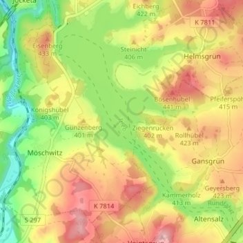 Talsperre Pöhl topographic map, elevation, terrain