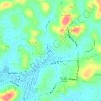 Palliyol pothu Kulam topographic map, elevation, terrain