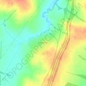 Андреевское topographic map, elevation, terrain