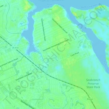 Port Salerno topographic map, elevation, terrain