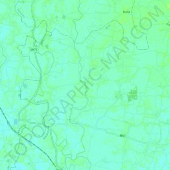Kamla River topographic map, elevation, terrain