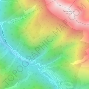 Zirmbach topographic map, elevation, terrain