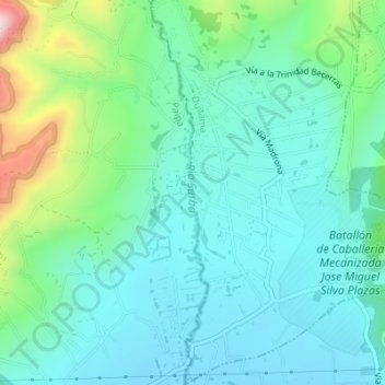 Río Surba topographic map, elevation, terrain