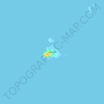 Saba Island topographic map, elevation, terrain