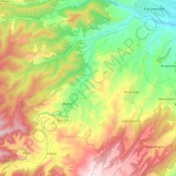 Араг topographic map, elevation, terrain
