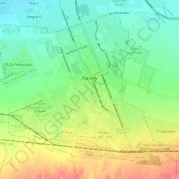 Navoiy topographic map, elevation, terrain