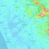 Thrissur topographic map, relief map, elevations map