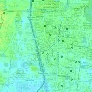 Indira Nagar Adyar Map Indira Nagar Topographic Map, Elevation, Relief
