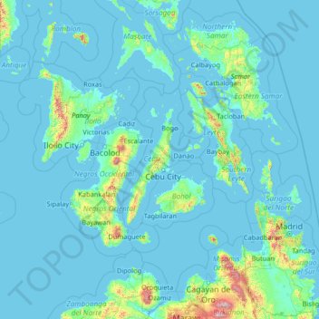 Topographic Map Of Cebu Cebu Topographic Map, Elevation, Relief