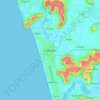 Calangute topographic map, relief map, elevations map