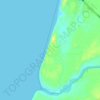Jampore Beach topographic map, elevation, relief