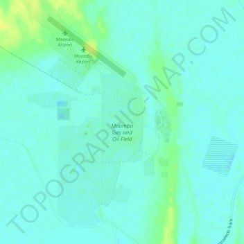 Moomba Gas Fields Map Moomba Gas And Oil Field Topographic Map, Elevation, Relief