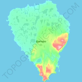 Isla Nublar Topographic Map Bear Island Topographic Map, Elevation, Relief