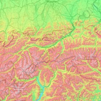 Tyrol topographic map, elevation, relief