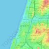 Tel Aviv-Yafo topographic map, elevation, relief