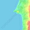 Sines topographic map, relief map, elevations map