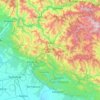 Pauri Garhwal topographic map, elevation, relief