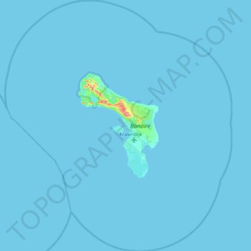 Bonaire topographic map, elevation, relief