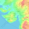 Gujarat topographic map, elevation, relief
