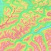 Lechtal Alps topographic map, elevation, relief