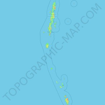Andaman and Nicobar Islands topographic map, elevation, relief