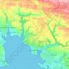 Concarneau topographic map, relief, elevation