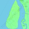 Sagar Island topographic map, elevation, relief